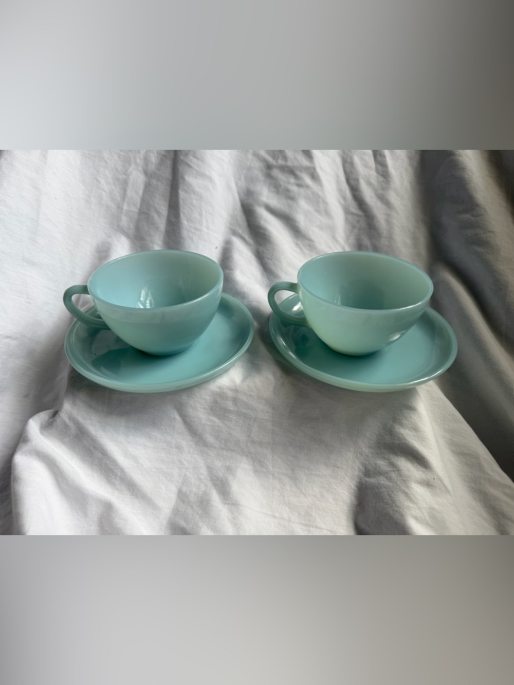 Vintage Fire King Oven Ware Azurite Coffee Cup & Saucer Oven Ware USA Delphite